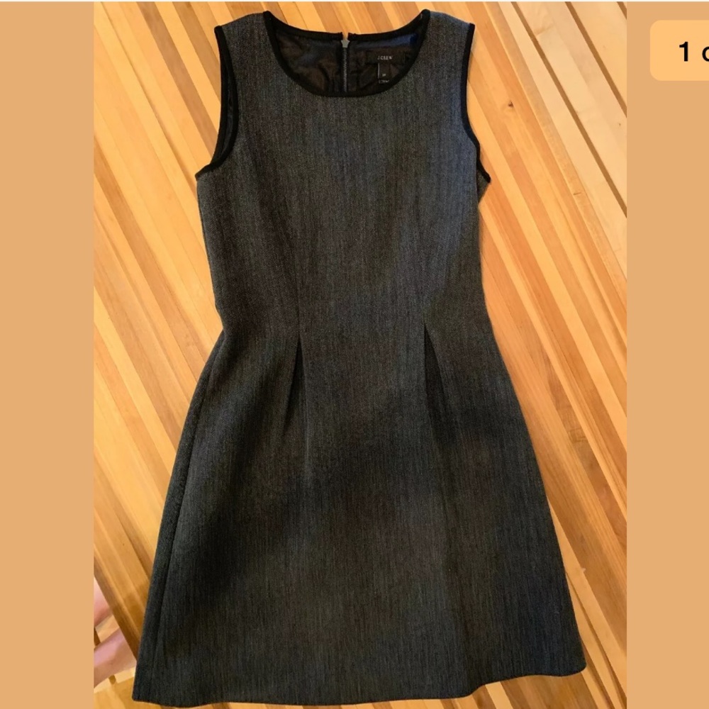 JCrew 2P Dark Green/Grey/Black Herringbone Dress